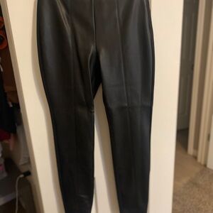 White House Black Market Black Leather Look Pants